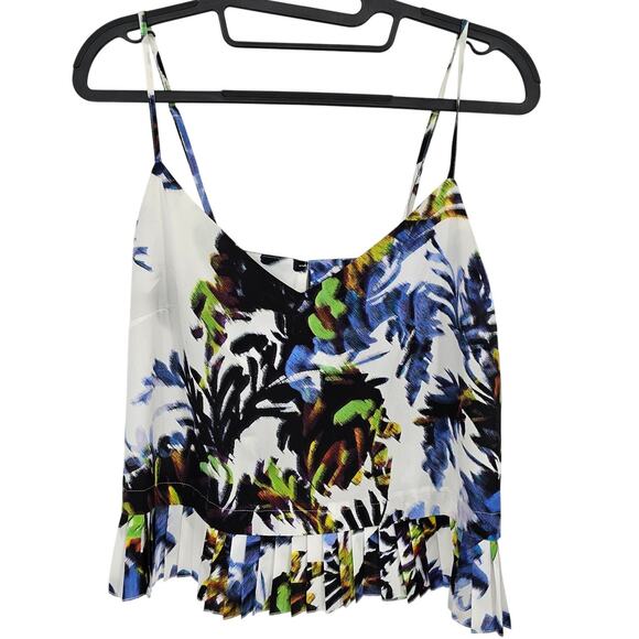 French Connection Tops - NWT French Connection Floral Cropped Pleated Camisole Top Y2K Boho Coastal M